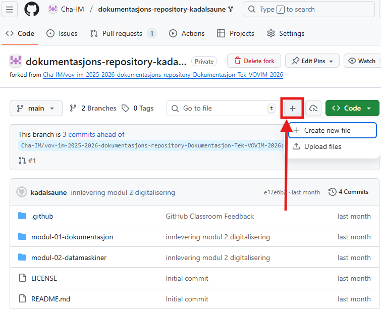 Skjermbilde av Github-repo på github.com